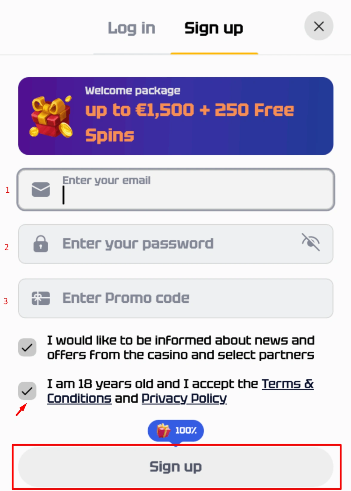 R2PBet account registration process steps